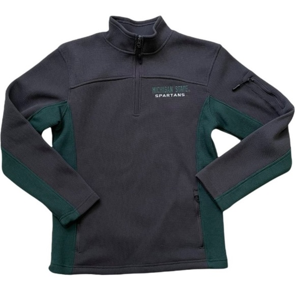 MICHIGAN STATE SPARTANS FLEECE LINED CAMPUS HERITAGE 1/4 ZIP SIZE S - Picture 6 of 7